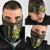 Brunei Christmas Neck Gaiter with Traditional Santa Gift Basket and Black Yellow Red Holiday Pattern - Wonder Print Shop