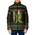 Brunei Christmas Padded Jacket with Traditional Santa Gift Basket and Black Yellow Red Holiday Pattern - Wonder Print Shop