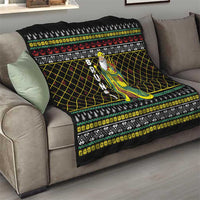 Brunei Christmas Quilt with Traditional Santa Gift Basket and Black Yellow Red Holiday Pattern - Wonder Print Shop