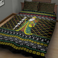 Brunei Christmas Quilt Bed Set with Traditional Santa Gift Basket and Black Yellow Red Holiday Pattern - Wonder Print Shop