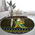 Brunei Christmas Round Carpet with Traditional Santa Gift Basket and Black Yellow Red Holiday Pattern - Wonder Print Shop