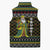 Brunei Christmas Sleeveless Puffer Jacket with Traditional Santa Gift Basket and Black Yellow Red Holiday Pattern - Wonder Print Shop