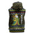 Brunei Christmas Sleeveless Zip Hoodie with Traditional Santa Gift Basket and Black Yellow Red Holiday Pattern - Wonder Print Shop