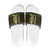 Brunei Christmas Slide Sandals with Traditional Santa Gift Basket and Black Yellow Red Holiday Pattern - Wonder Print Shop