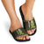 Brunei Christmas Slide Sandals with Traditional Santa Gift Basket and Black Yellow Red Holiday Pattern - Wonder Print Shop