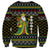 Brunei Christmas Sweatshirt with Traditional Santa Gift Basket and Black Yellow Red Holiday Pattern - Wonder Print Shop