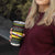Brunei Christmas Tumbler Cup with Traditional Santa Gift Basket and Black Yellow Red Holiday Pattern - Wonder Print Shop