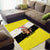 Brunei Christmas Area Rug with Cartoon Monkey Santa Hat Candy Cane and Yellow Black Flag Pattern - Wonder Print Shop