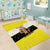 Brunei Christmas Area Rug with Cartoon Monkey Santa Hat Candy Cane and Yellow Black Flag Pattern - Wonder Print Shop