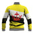 Brunei Christmas Baseball Jacket with Cartoon Monkey Santa Hat Candy Cane and Yellow Black Flag Pattern - Wonder Print Shop
