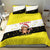 Brunei Christmas Bedding Set with Cartoon Monkey Santa Hat Candy Cane and Yellow Black Flag Pattern - Wonder Print Shop