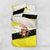 Brunei Christmas Bedding Set with Cartoon Monkey Santa Hat Candy Cane and Yellow Black Flag Pattern - Wonder Print Shop
