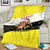 Brunei Christmas Blanket with Cartoon Monkey Santa Hat Candy Cane and Yellow Black Flag Pattern - Wonder Print Shop