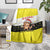 Brunei Christmas Blanket with Cartoon Monkey Santa Hat Candy Cane and Yellow Black Flag Pattern - Wonder Print Shop