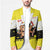 Brunei Christmas Blazer with Cartoon Monkey Santa Hat Candy Cane and Yellow Black Flag Pattern - Wonder Print Shop