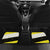 Brunei Christmas Car Mats with Cartoon Monkey Santa Hat Candy Cane and Yellow Black Flag Pattern - Wonder Print Shop