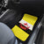 Brunei Christmas Car Mats with Cartoon Monkey Santa Hat Candy Cane and Yellow Black Flag Pattern - Wonder Print Shop