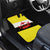 Brunei Christmas Car Mats with Cartoon Monkey Santa Hat Candy Cane and Yellow Black Flag Pattern - Wonder Print Shop