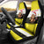 Brunei Christmas Car Seat Cover with Cartoon Monkey Santa Hat Candy Cane and Yellow Black Flag Pattern - Wonder Print Shop