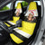 Brunei Christmas Car Seat Cover with Cartoon Monkey Santa Hat Candy Cane and Yellow Black Flag Pattern - Wonder Print Shop