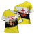 Brunei Christmas Cross Shoulder Shirt with Cartoon Monkey Santa Hat Candy Cane and Yellow Black Flag Pattern - Wonder Print Shop