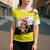 Brunei Christmas Cross Shoulder Shirt with Cartoon Monkey Santa Hat Candy Cane and Yellow Black Flag Pattern - Wonder Print Shop