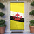 Brunei Christmas Door Cover with Cartoon Monkey Santa Hat Candy Cane and Yellow Black Flag Pattern - Wonder Print Shop