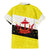 Brunei Christmas Family Matching Mermaid Dress and Hawaiian Shirt with Cartoon Monkey Santa Hat Candy Cane and Yellow Black Flag Pattern - Wonder Print Shop