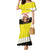Brunei Christmas Family Matching Mermaid Dress and Hawaiian Shirt with Cartoon Monkey Santa Hat Candy Cane and Yellow Black Flag Pattern - Wonder Print Shop