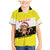 Brunei Christmas Family Matching Mermaid Dress and Hawaiian Shirt with Cartoon Monkey Santa Hat Candy Cane and Yellow Black Flag Pattern - Wonder Print Shop