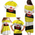 Brunei Christmas Family Matching Puletasi and Hawaiian Shirt with Cartoon Monkey Santa Hat Candy Cane and Yellow Black Flag Pattern - Wonder Print Shop