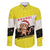 Brunei Christmas Family Matching Puletasi and Hawaiian Shirt with Cartoon Monkey Santa Hat Candy Cane and Yellow Black Flag Pattern - Wonder Print Shop