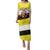 Brunei Christmas Family Matching Puletasi and Hawaiian Shirt with Cartoon Monkey Santa Hat Candy Cane and Yellow Black Flag Pattern - Wonder Print Shop