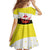 Brunei Christmas Family Matching Tank Maxi Dress and Hawaiian Shirt with Cartoon Monkey Santa Hat Candy Cane and Yellow Black Flag Pattern - Wonder Print Shop