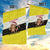 Brunei Christmas Garden Flag with Cartoon Monkey Santa Hat Candy Cane and Yellow Black Flag Pattern - Wonder Print Shop