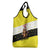 Brunei Christmas Grocery Bag with Cartoon Monkey Santa Hat Candy Cane and Yellow Black Flag Pattern - Wonder Print Shop