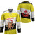 Brunei Christmas Hockey Jersey with Cartoon Monkey Santa Hat Candy Cane and Yellow Black Flag Pattern - Wonder Print Shop