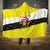 Brunei Christmas Hooded Blanket with Cartoon Monkey Santa Hat Candy Cane and Yellow Black Flag Pattern - Wonder Print Shop