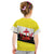 Brunei Christmas Kid T Shirt with Cartoon Monkey Santa Hat Candy Cane and Yellow Black Flag Pattern - Wonder Print Shop