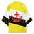 Brunei Christmas Kimono with Cartoon Monkey Santa Hat Candy Cane and Yellow Black Flag Pattern - Wonder Print Shop