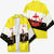 Brunei Christmas Kimono with Cartoon Monkey Santa Hat Candy Cane and Yellow Black Flag Pattern - Wonder Print Shop