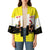 Brunei Christmas Kimono with Cartoon Monkey Santa Hat Candy Cane and Yellow Black Flag Pattern - Wonder Print Shop