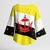 Brunei Christmas Kimono Sleeve Blouse with Cartoon Monkey Santa Hat Candy Cane and Yellow Black Flag Pattern - Wonder Print Shop