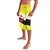 Brunei Christmas Lavalava with Cartoon Monkey Santa Hat Candy Cane and Yellow Black Flag Pattern - Wonder Print Shop
