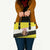 Brunei Christmas Leather Bag with Cartoon Monkey Santa Hat Candy Cane and Yellow Black Flag Pattern - Wonder Print Shop