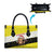 Brunei Christmas Leather Bag with Cartoon Monkey Santa Hat Candy Cane and Yellow Black Flag Pattern - Wonder Print Shop