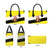 Brunei Christmas Leather Bag with Cartoon Monkey Santa Hat Candy Cane and Yellow Black Flag Pattern - Wonder Print Shop