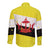 Brunei Christmas Long Sleeve Button Shirt with Cartoon Monkey Santa Hat Candy Cane and Yellow Black Flag Pattern - Wonder Print Shop