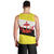 Brunei Christmas Men Tank Top with Cartoon Monkey Santa Hat Candy Cane and Yellow Black Flag Pattern - Wonder Print Shop