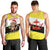 Brunei Christmas Men Tank Top with Cartoon Monkey Santa Hat Candy Cane and Yellow Black Flag Pattern - Wonder Print Shop